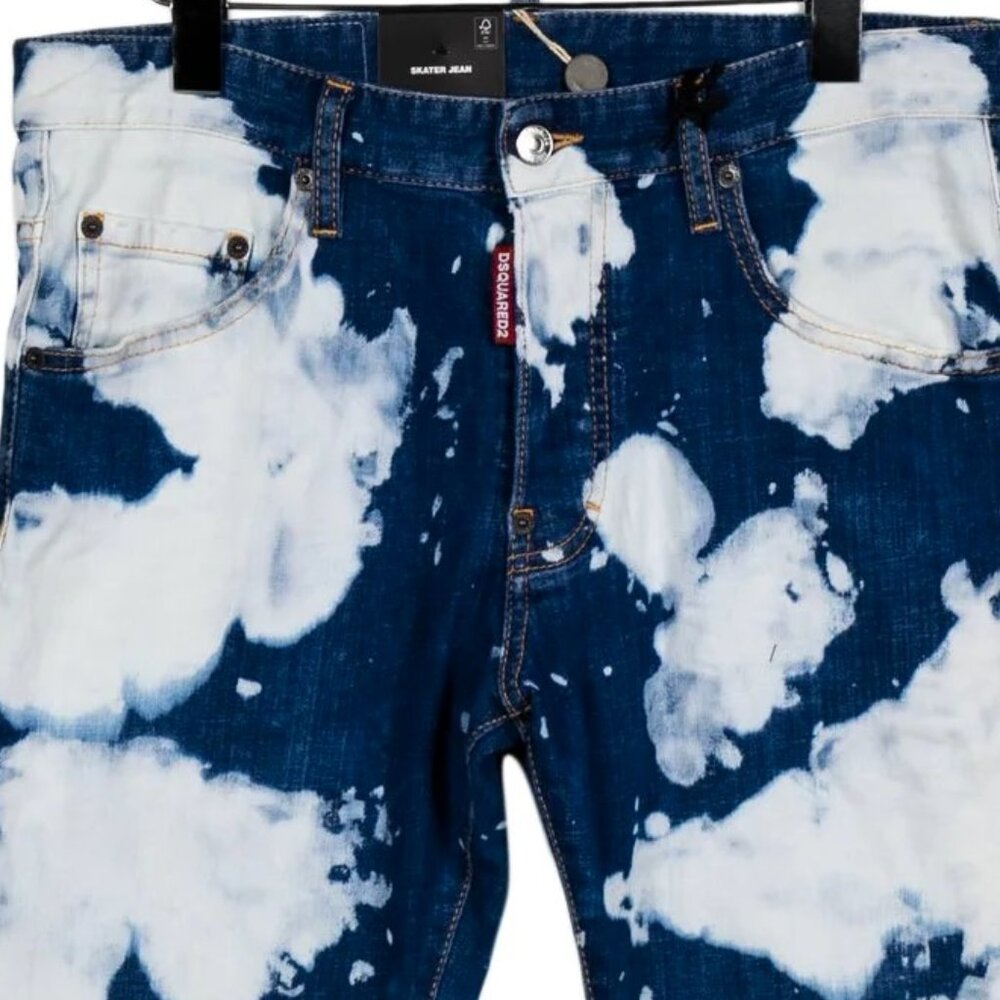 DSQUARED2 runway skinny bleached blue denim jeans
